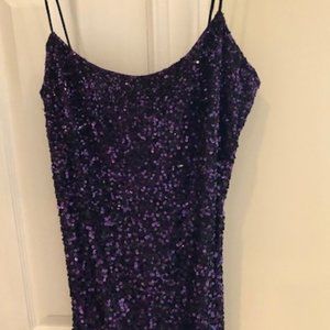 NEW Aidan Mattox all beaded purple cocktail dress
